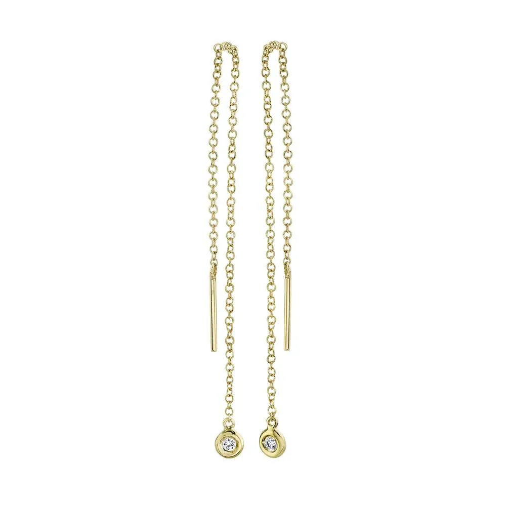 0.04ctw Diamond Threader Earring