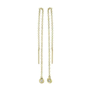 0.04ctw Diamond Threader Earring