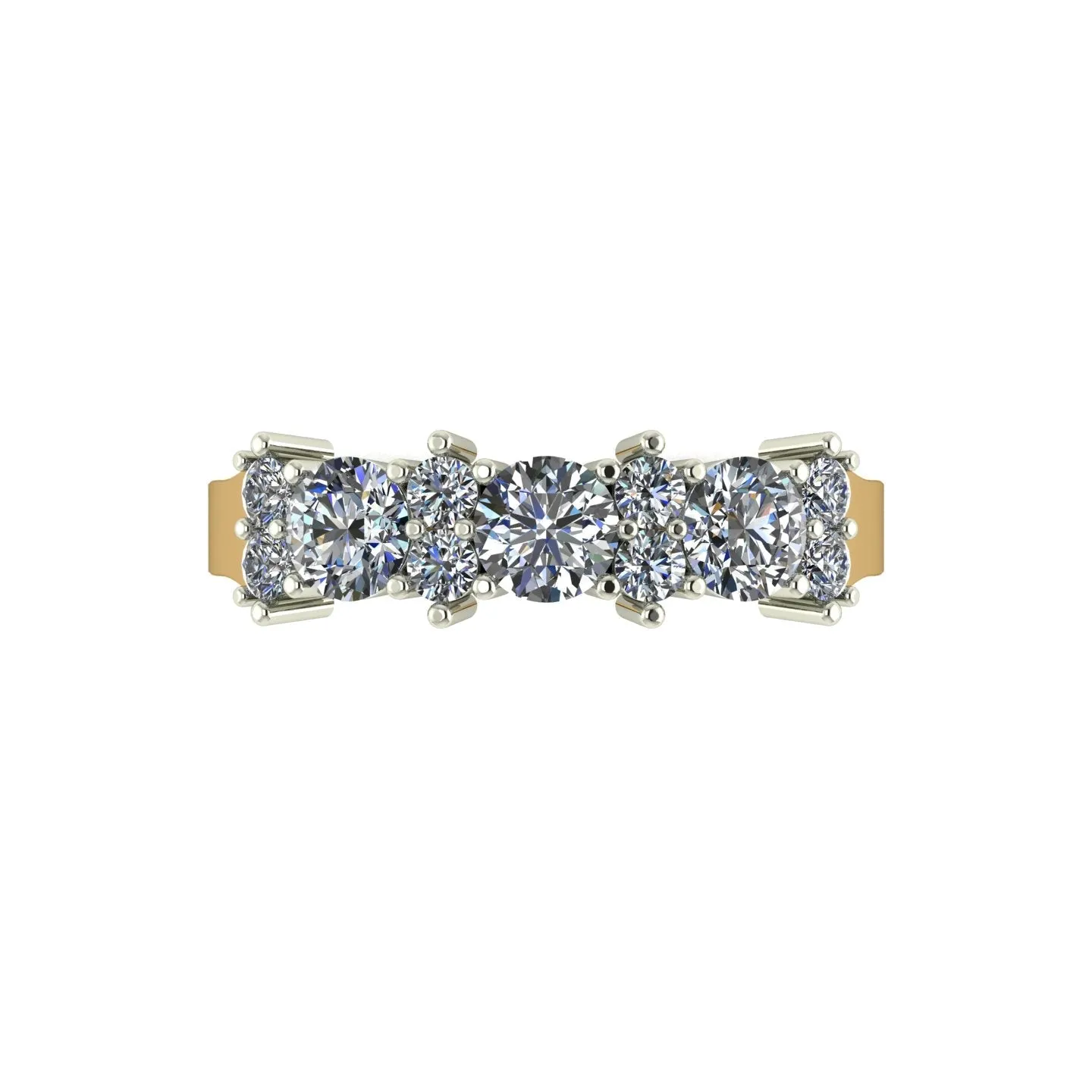 1.00ct (3x 4.0mm & 8x 2.0mm) Round Moissanite Set Eternity Ring