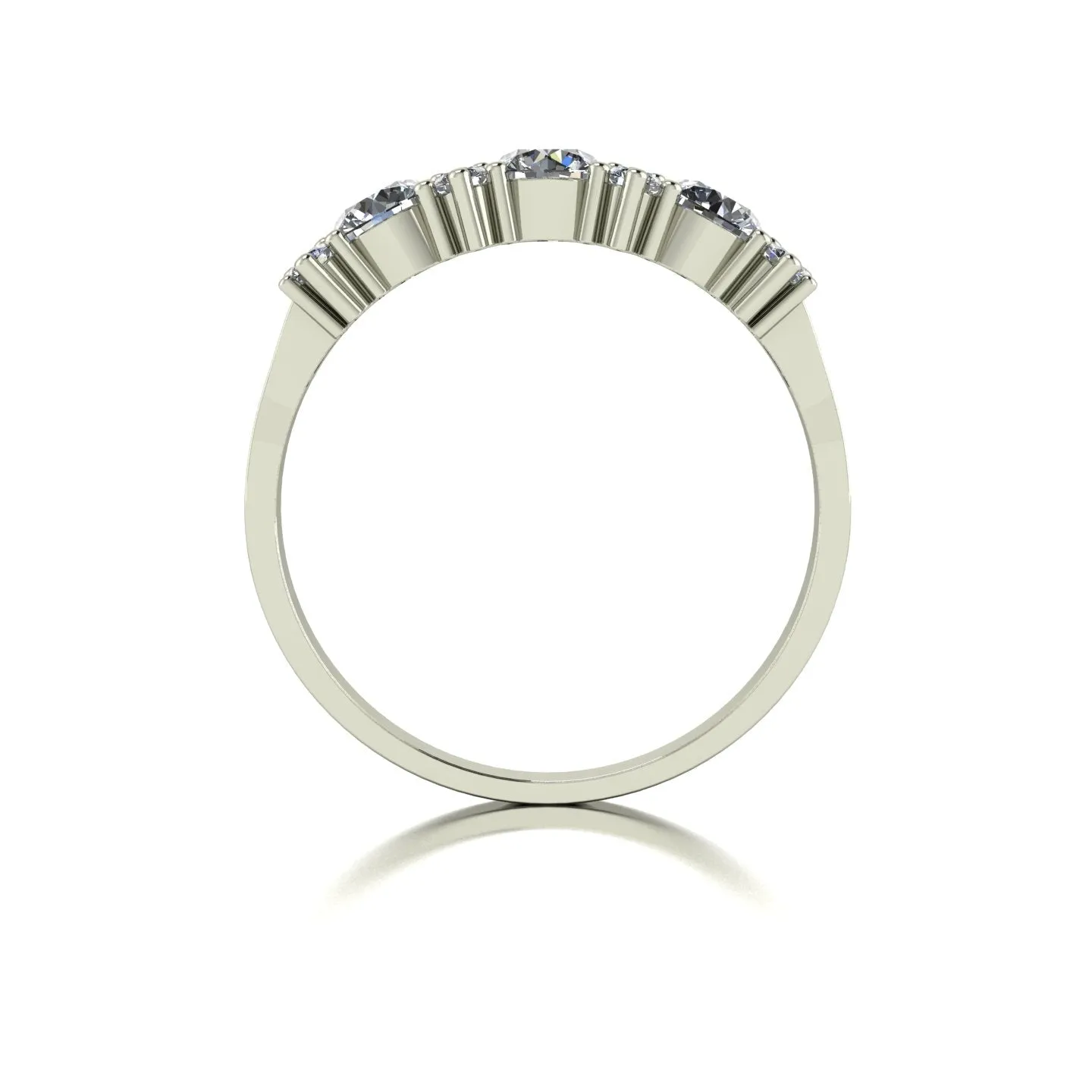 1.00ct (3x 4.0mm & 8x 2.0mm) Round Moissanite Set Eternity Ring