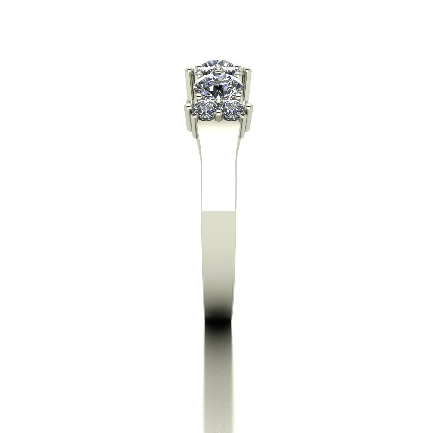 1.00ct (3x 4.0mm & 8x 2.0mm) Round Moissanite Set Eternity Ring