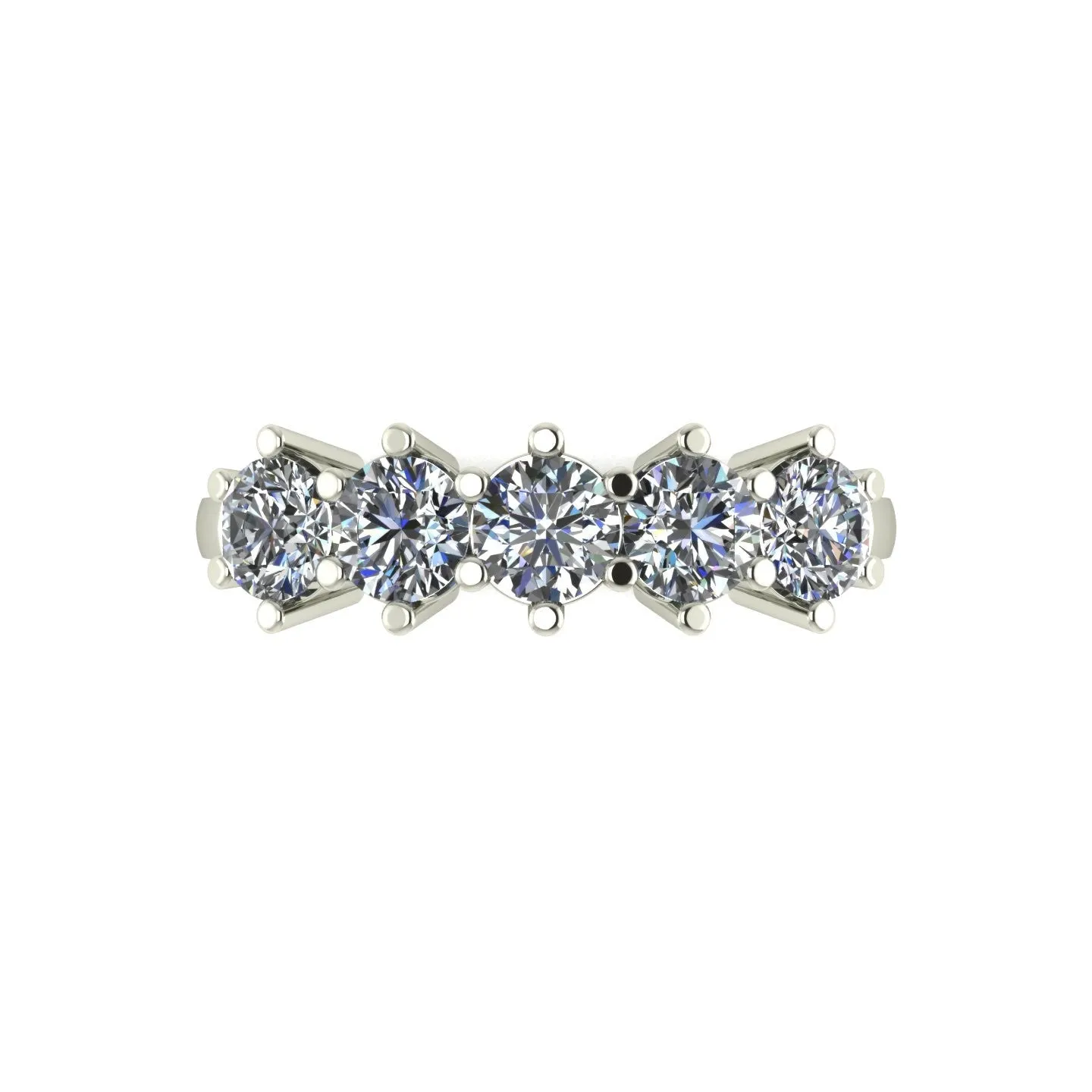 1.25ct (5x 4.0mm) Round Moissanite Set Eternity Ring