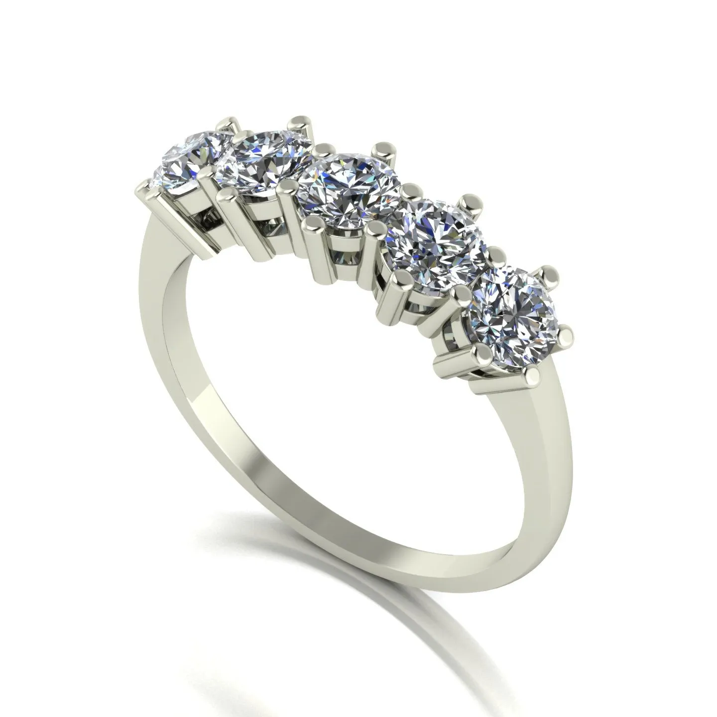 1.25ct (5x 4.0mm) Round Moissanite Set Eternity Ring