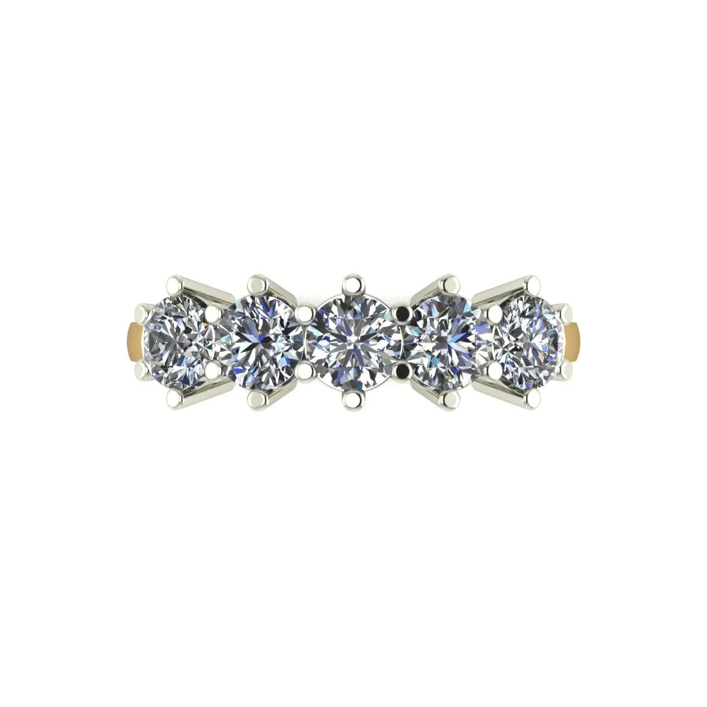 1.25ct (5x 4.0mm) Round Moissanite Set Eternity Ring