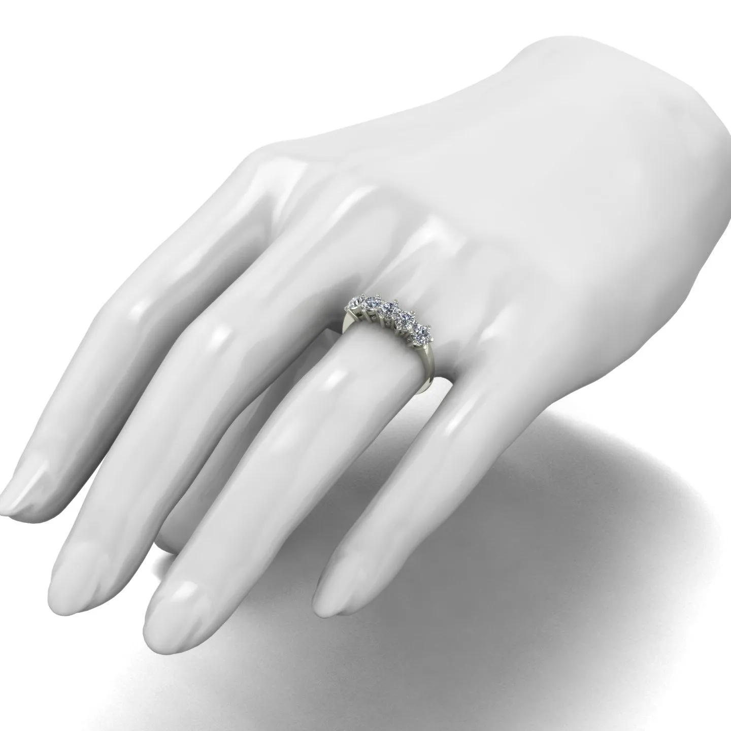 1.25ct (5x 4.0mm) Round Moissanite Set Eternity Ring