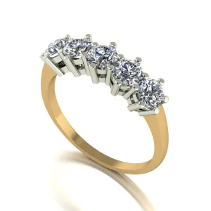 1.25ct (5x 4.0mm) Round Moissanite Set Eternity Ring