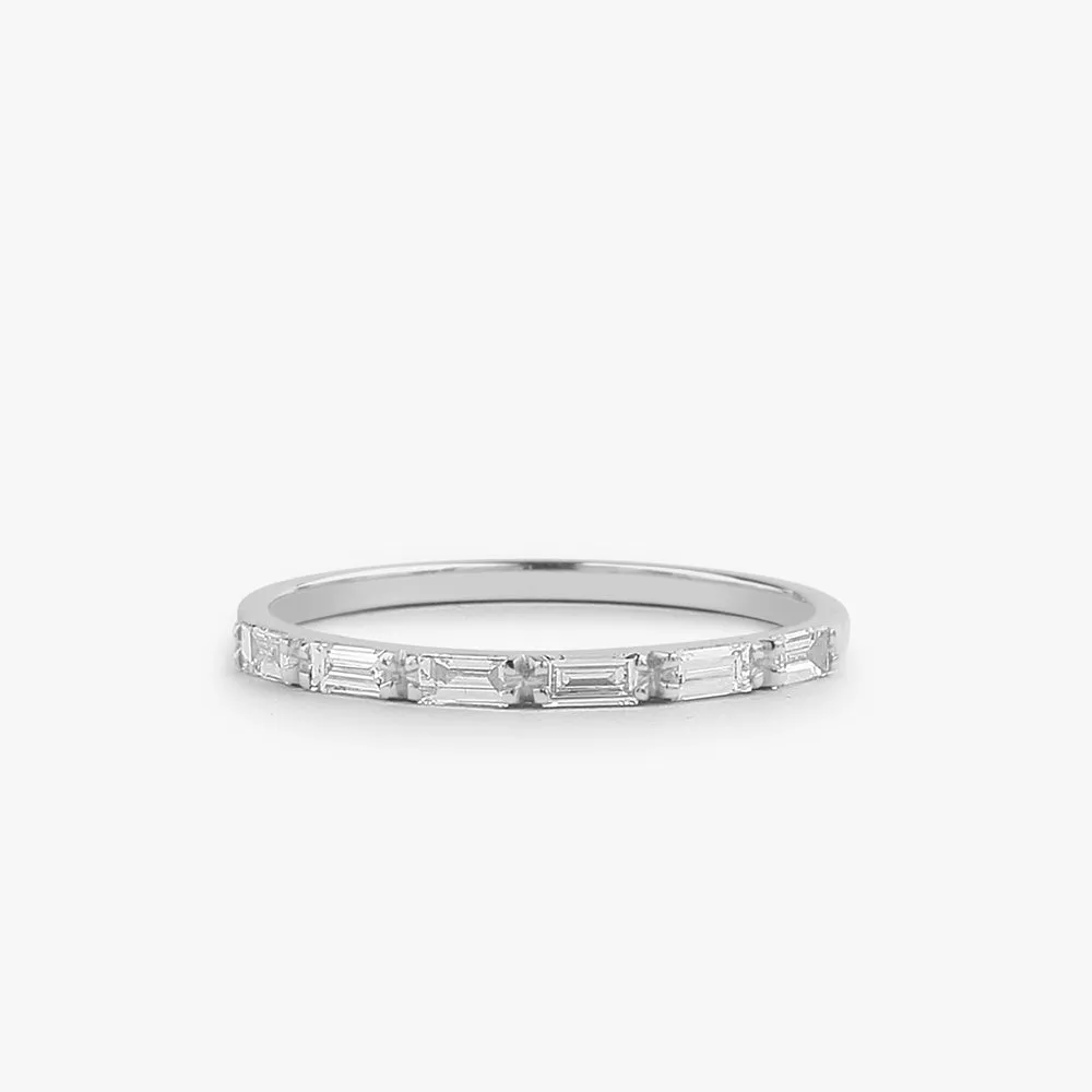 14K Gold Baguette Diamond Wedding Ring