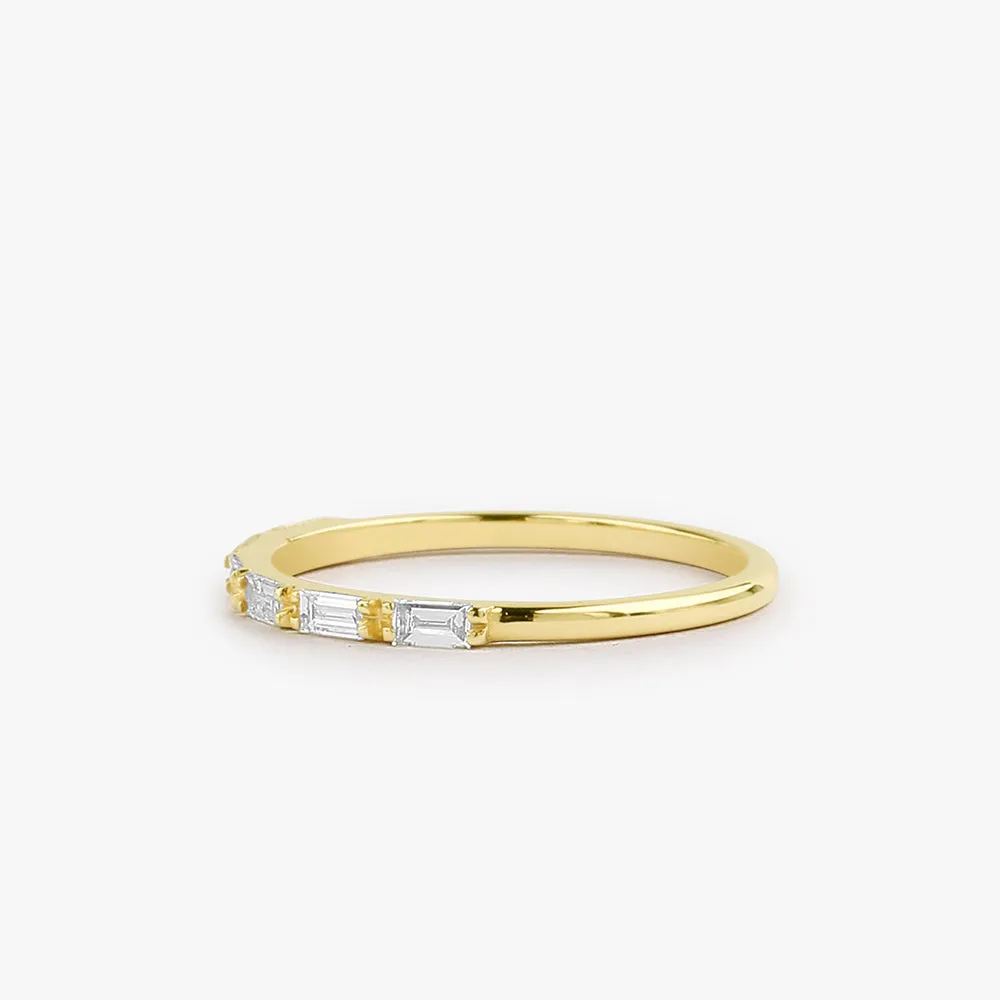 14K Gold Baguette Diamond Wedding Ring