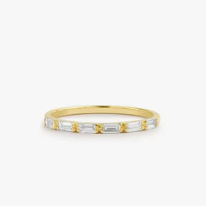 14K Gold Baguette Diamond Wedding Ring