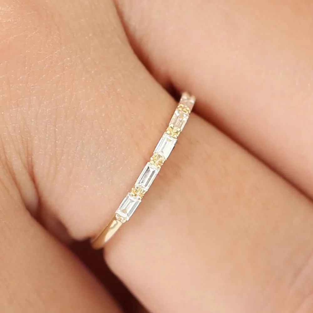 14K Gold Baguette Diamond Wedding Ring