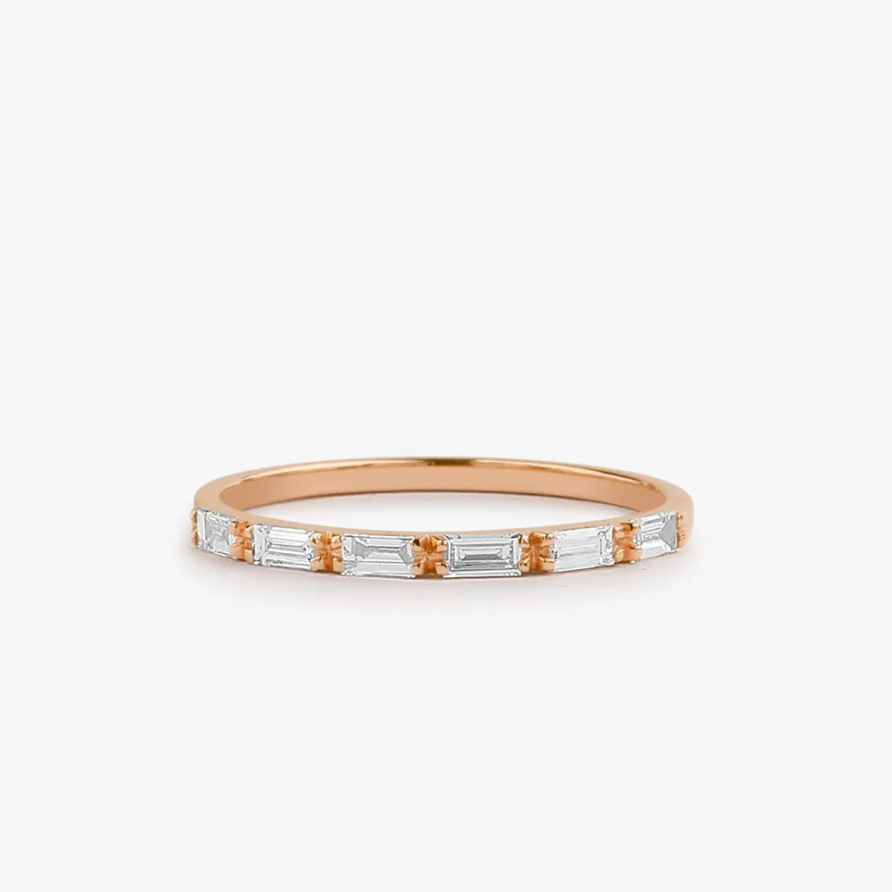 14K Gold Baguette Diamond Wedding Ring