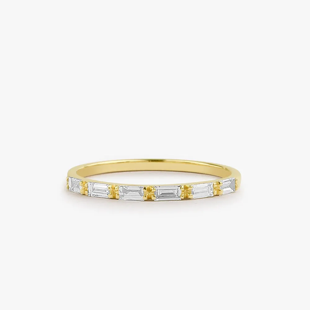 14K Gold Baguette Diamond Wedding Ring