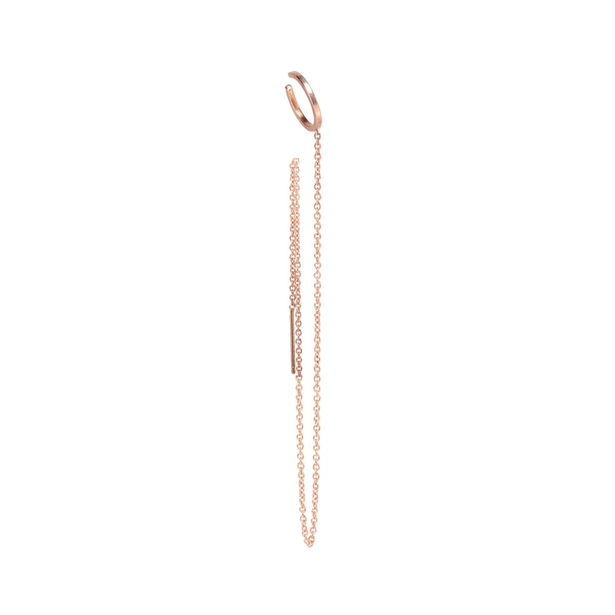 14k Gold Ear Cuff & Long Chain Threader