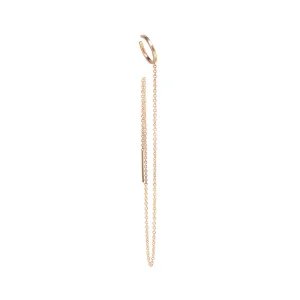 14k Gold Ear Cuff & Long Chain Threader