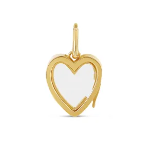 14k Solid Mini Heart Glass Charm Locket