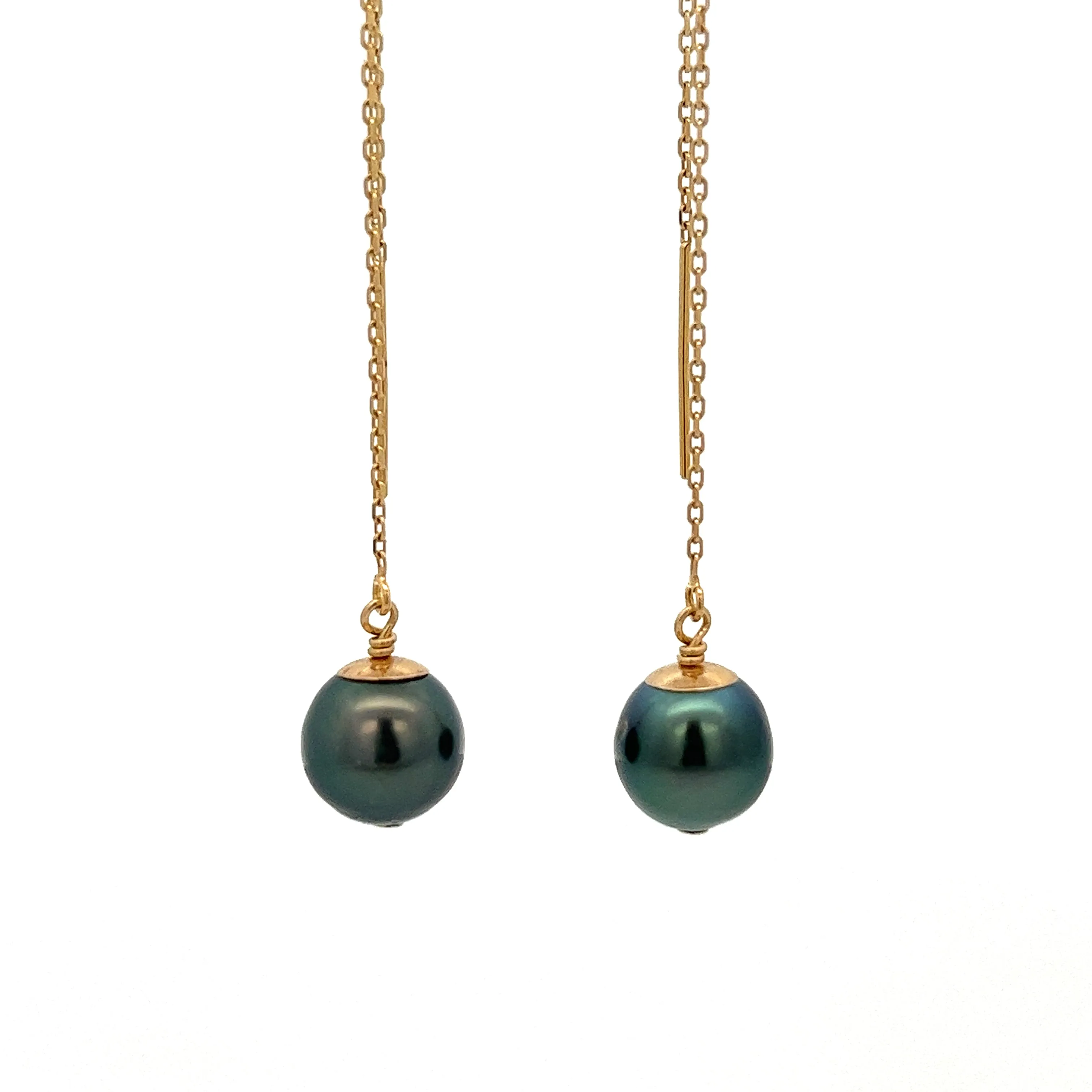 14K van luna - classic tahitian pearl threaders
