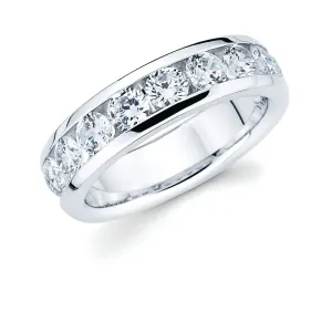 14K White Gold 10 Stone Diamond Anniversary Band