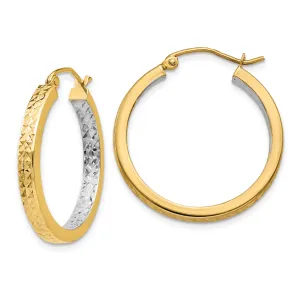 14k Yellow Rhodium Gold Squared Earrings