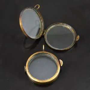 1.62x0.41in Round Shadow Box Pendant-Locket-PKG/2