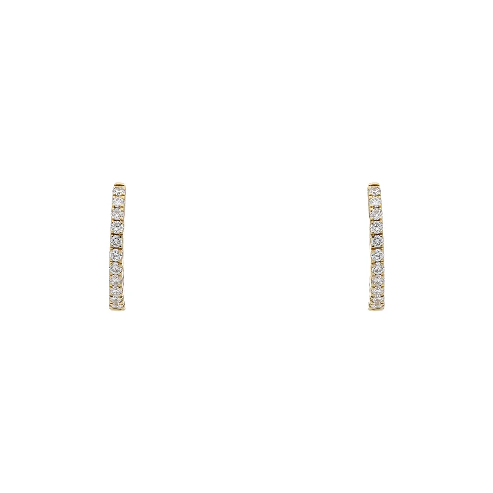 18ct Yellow Gold Half Twist Diamond Hoop Earrings