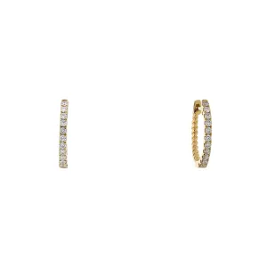18ct Yellow Gold Half Twist Diamond Hoop Earrings