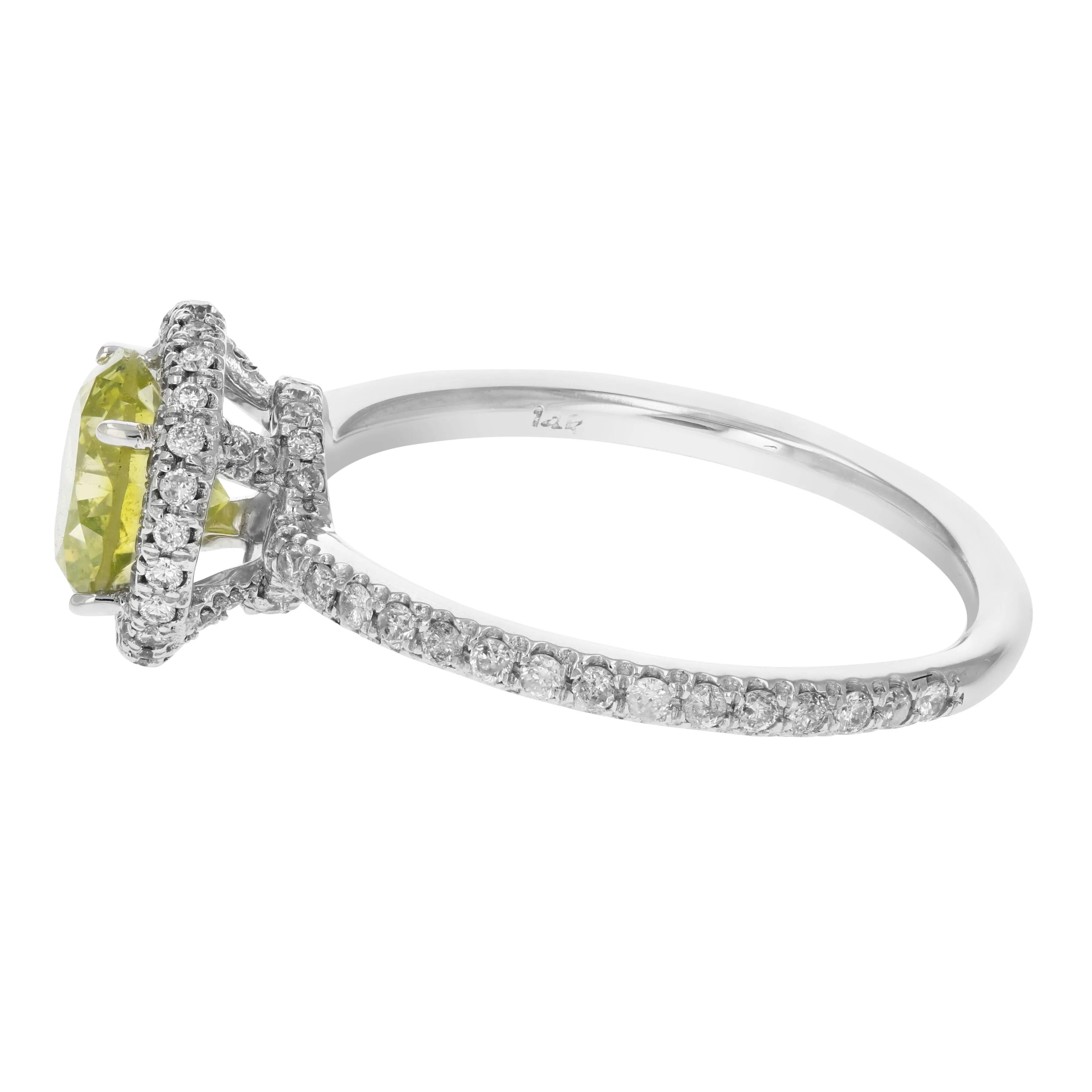2 cttw Yellow Solitaire Diamond Engagement Rings in 14K White Gold