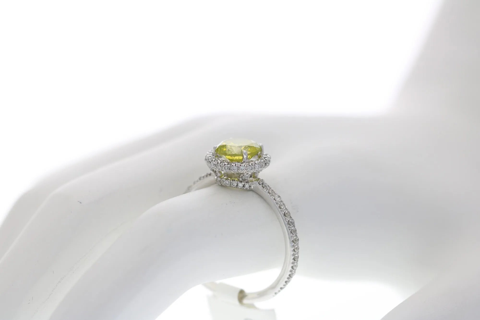 2 cttw Yellow Solitaire Diamond Engagement Rings in 14K White Gold