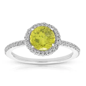 2 cttw Yellow Solitaire Diamond Engagement Rings in 14K White Gold