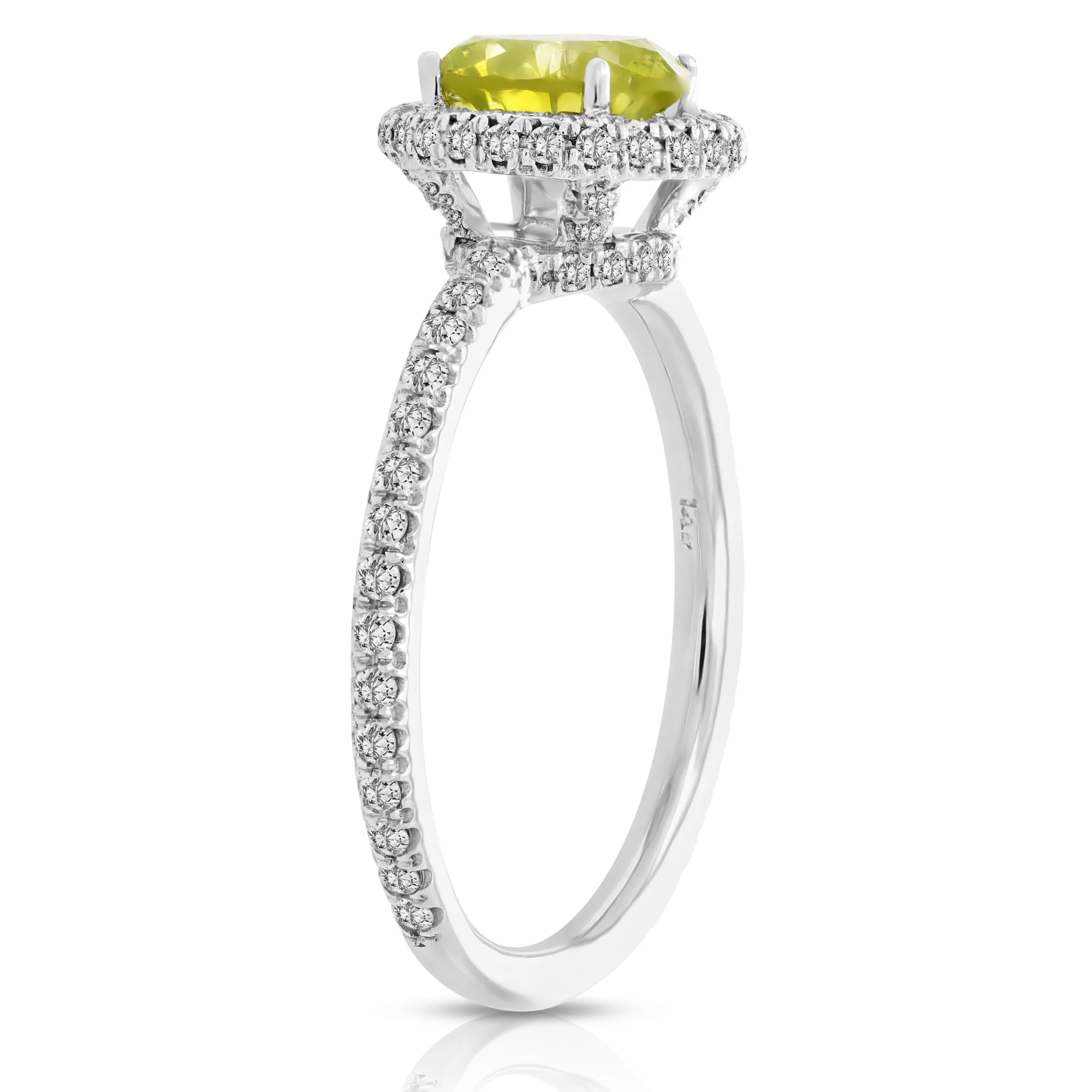 2 cttw Yellow Solitaire Diamond Engagement Rings in 14K White Gold