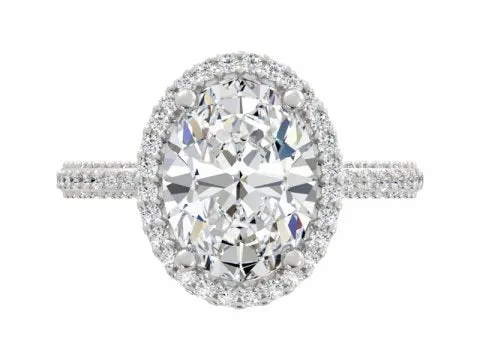 2.48ct Oval Solitaire With Diamond Halo