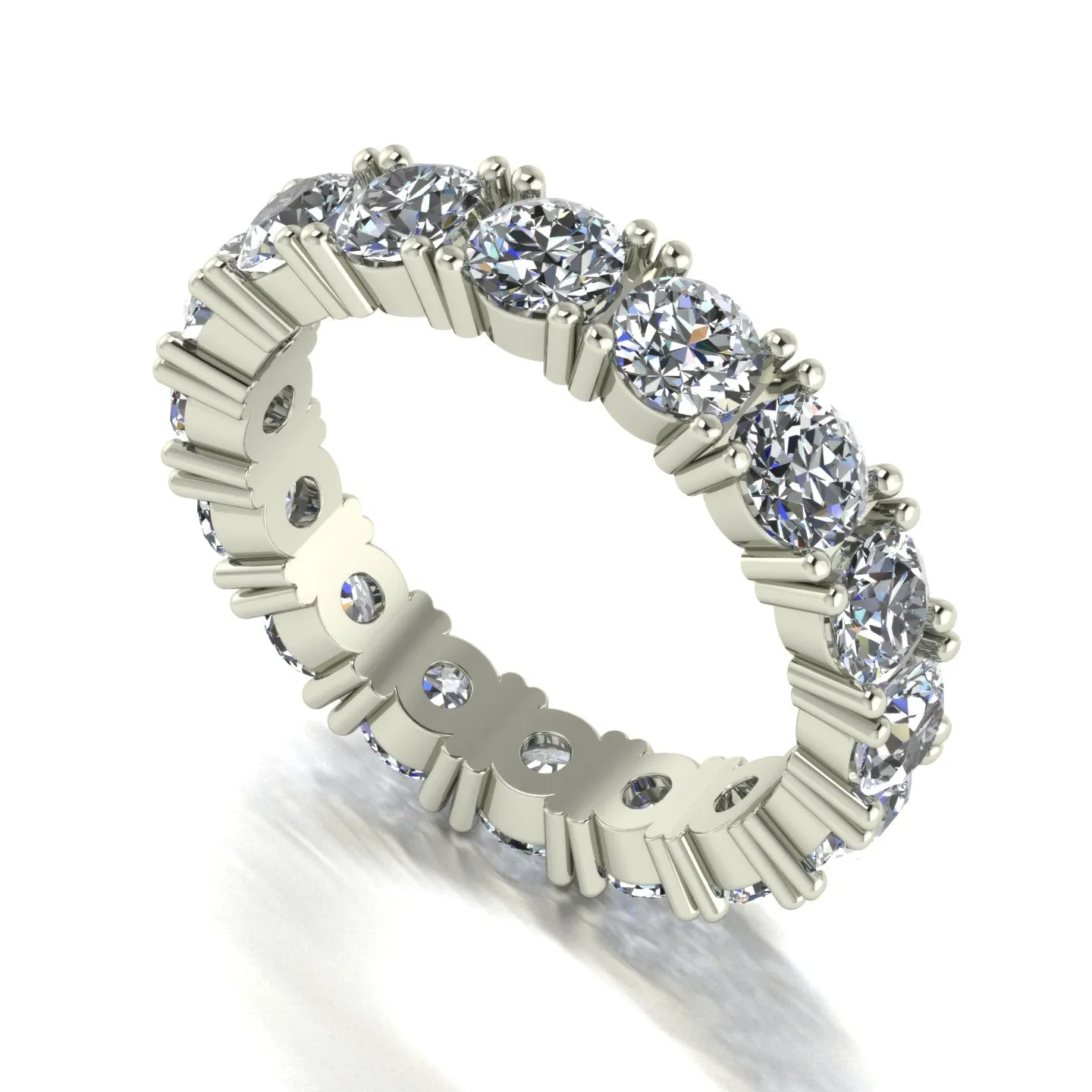 3.75ct (15x 4.0mm) NEW Round Moissanite Set Full Eternity Ring