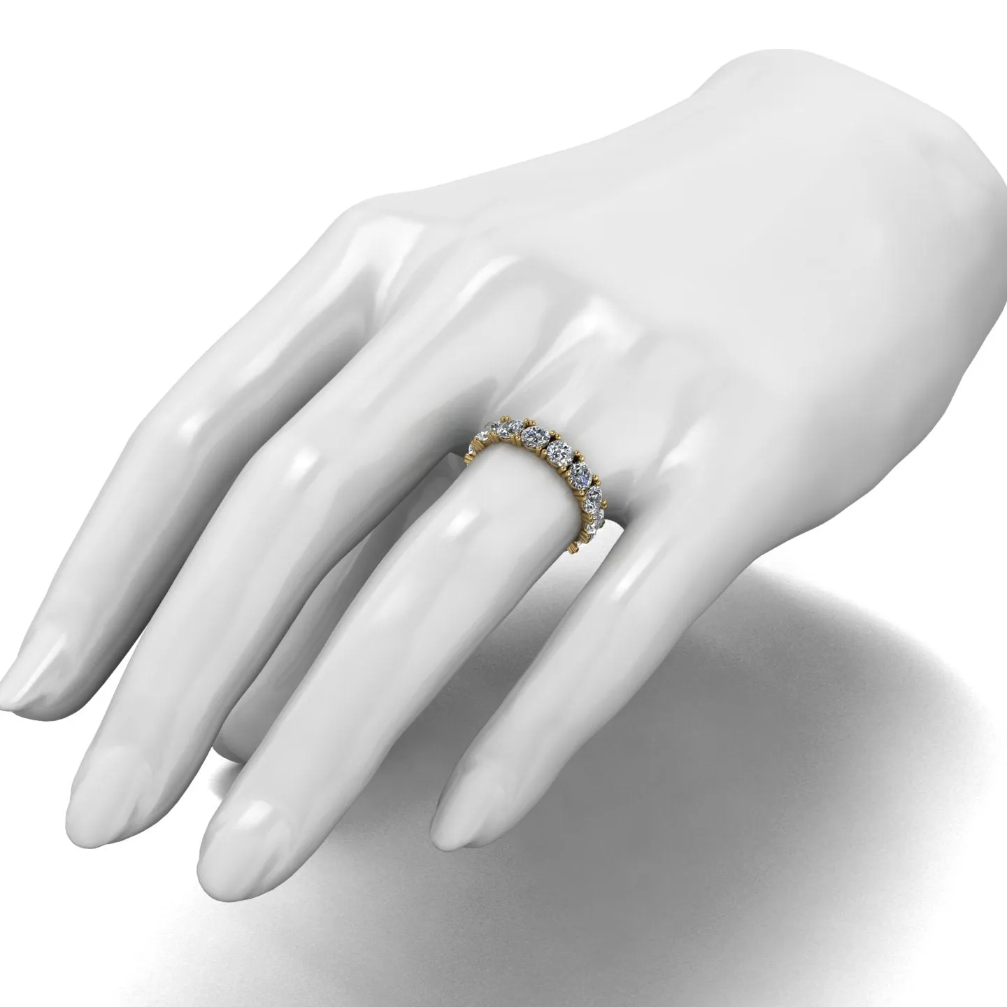 3.75ct (15x 4.0mm) NEW Round Moissanite Set Full Eternity Ring