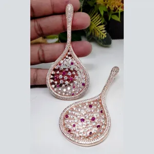 Aamrapali Rose Gold  Plated AD Dangler Earrings