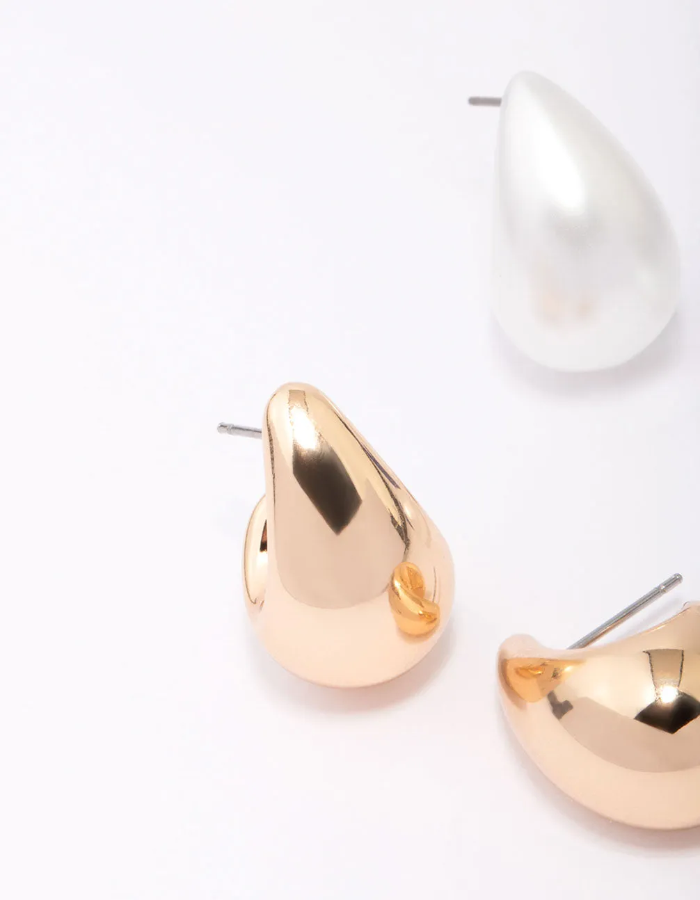 Acrylic Teardrop Huggie Hoop Earring 3-Pack