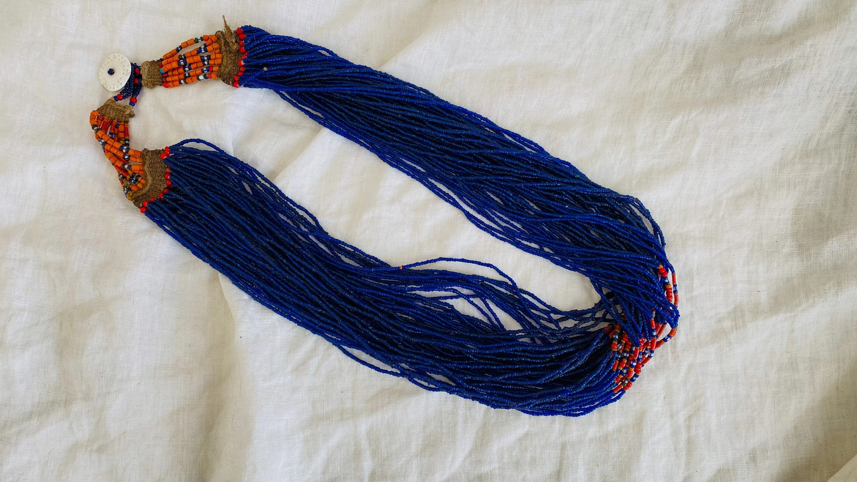 Antique Naga 73 Strand Blue Multi-strand Necklace Collectible. Blue. Naga