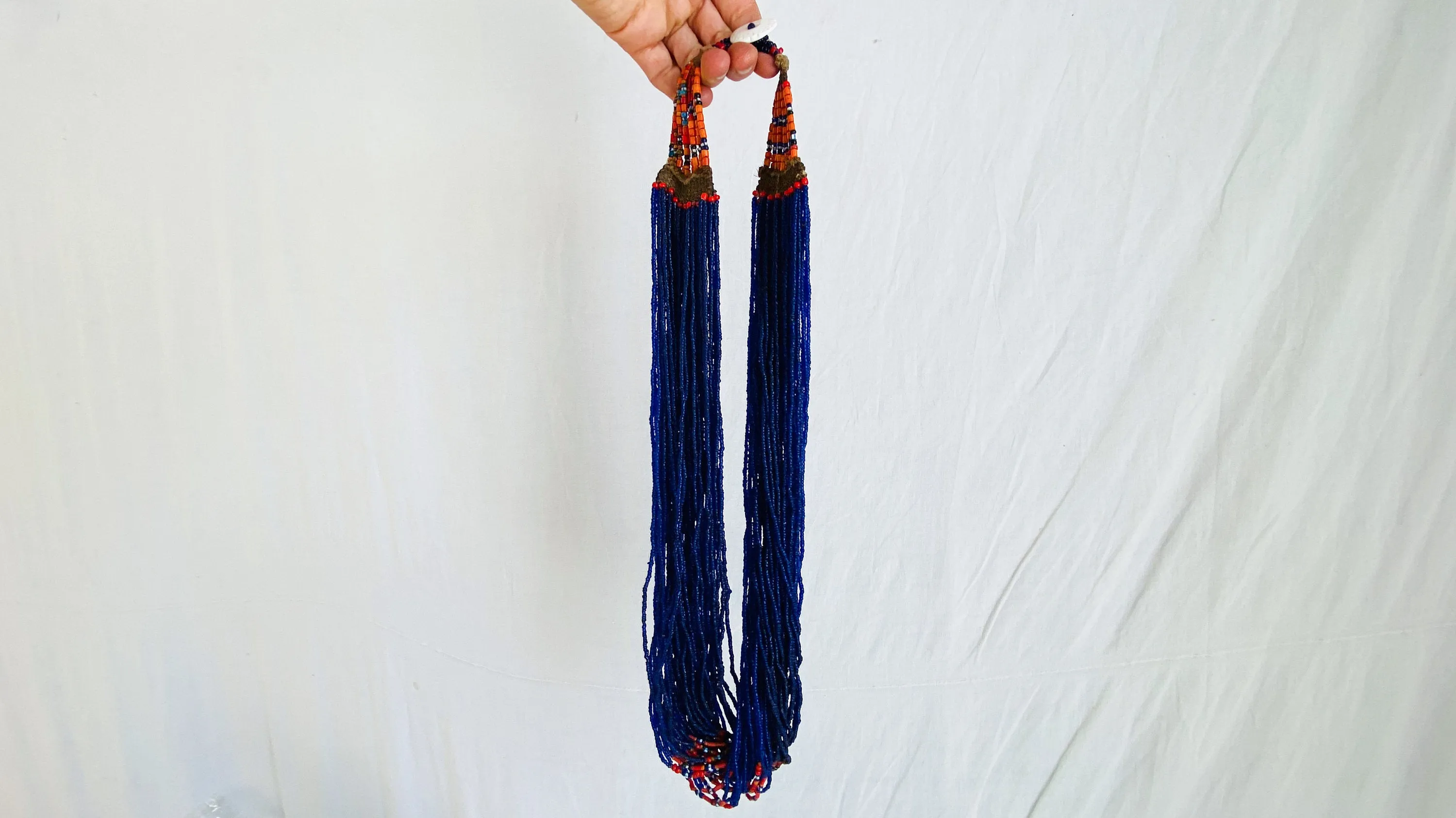 Antique Naga 73 Strand Blue Multi-strand Necklace Collectible. Blue. Naga