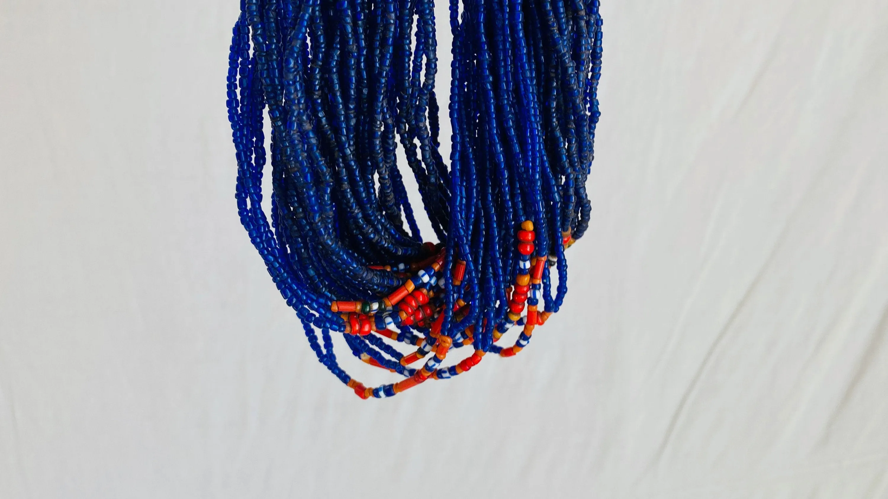 Antique Naga 73 Strand Blue Multi-strand Necklace Collectible. Blue. Naga