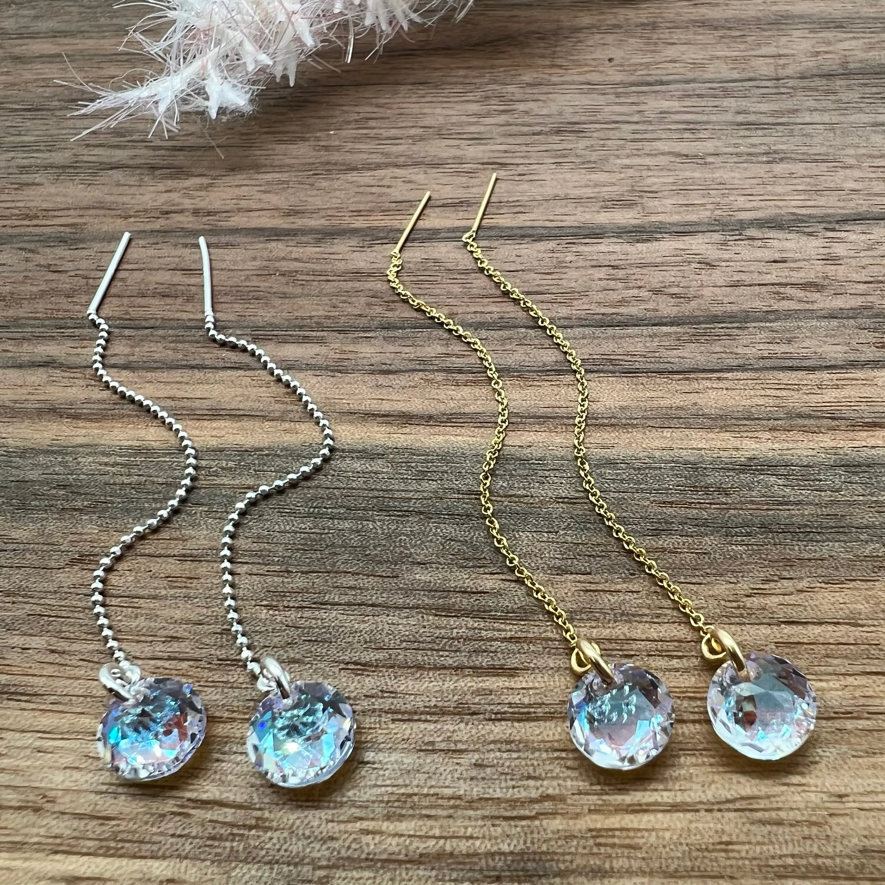 Aquamarine Shimmer Threader Earrings