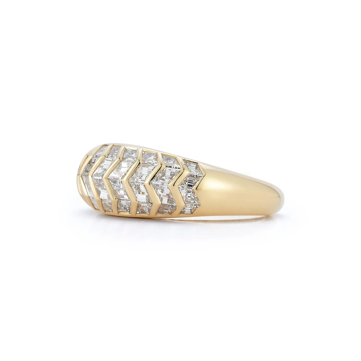 Aurora Stacking Ring in Myrtle with White Diamonds