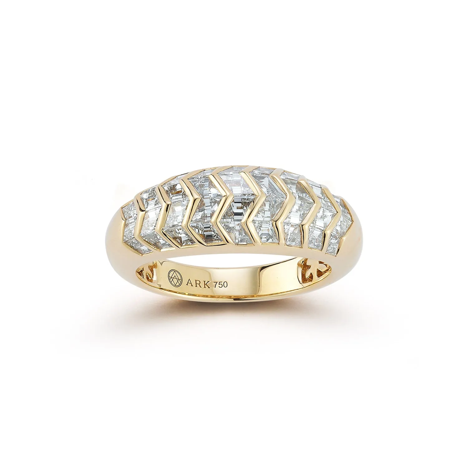 Aurora Stacking Ring in Myrtle with White Diamonds