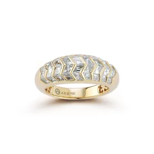 Aurora Stacking Ring in Myrtle with White Diamonds