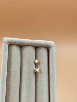 Baby Polaris North Star Studs | 18kt Solid Gold