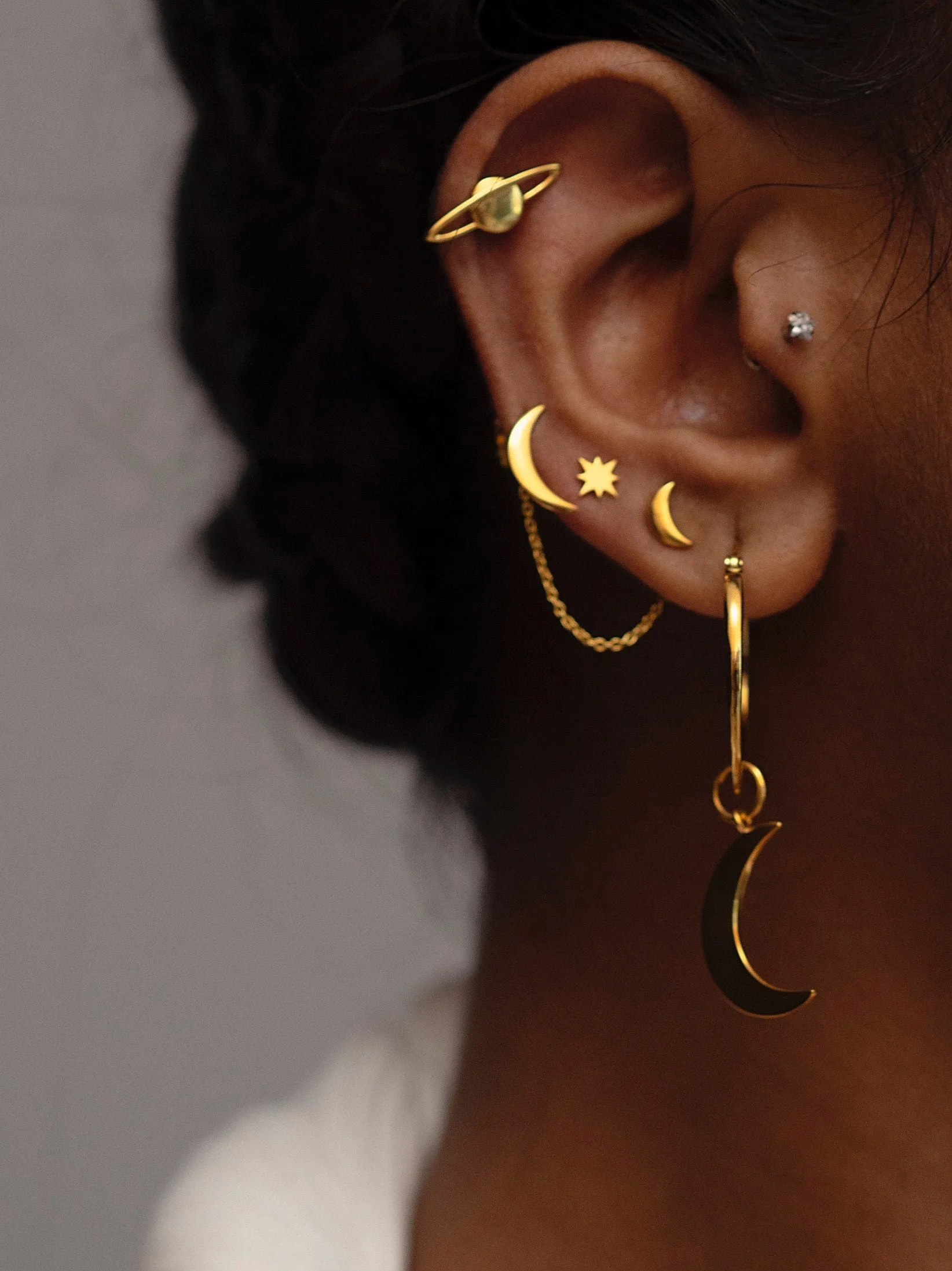 Baby Polaris North Star Studs | 18kt Solid Gold