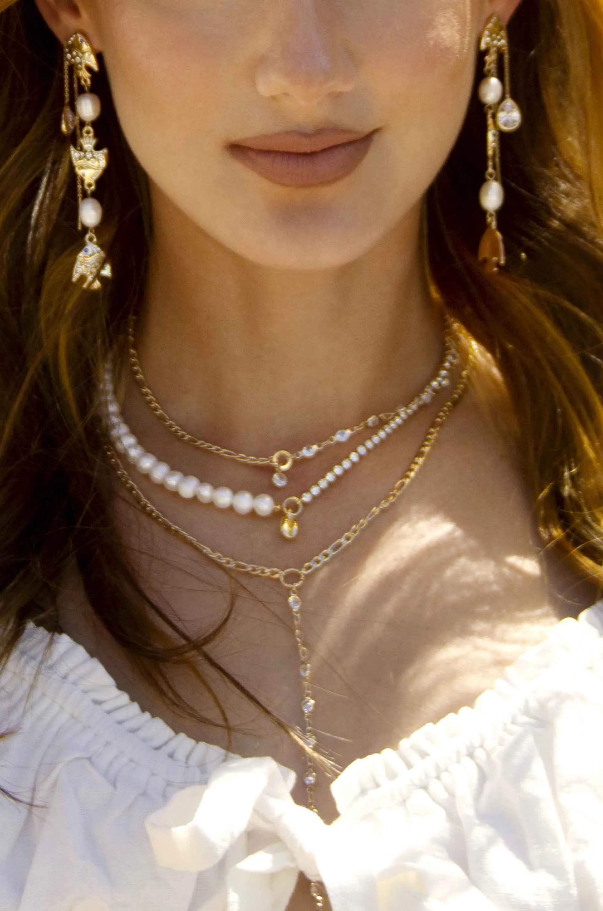 Barely There Chain and Crystal Dangle Earrings
