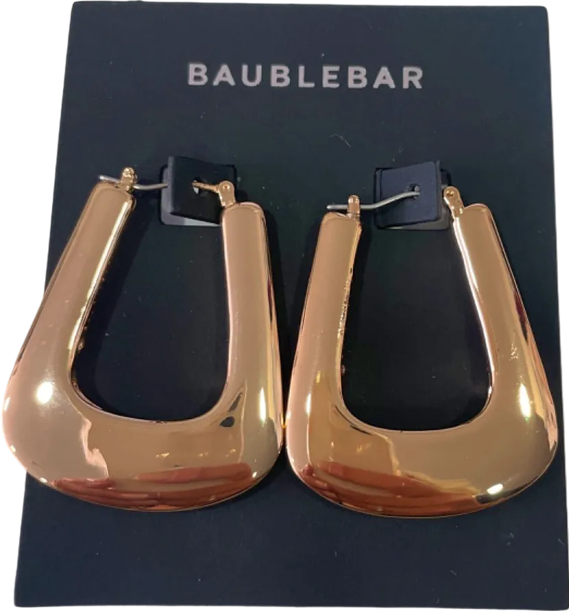 Baublebar Gold Statement Square Hoop Earrings