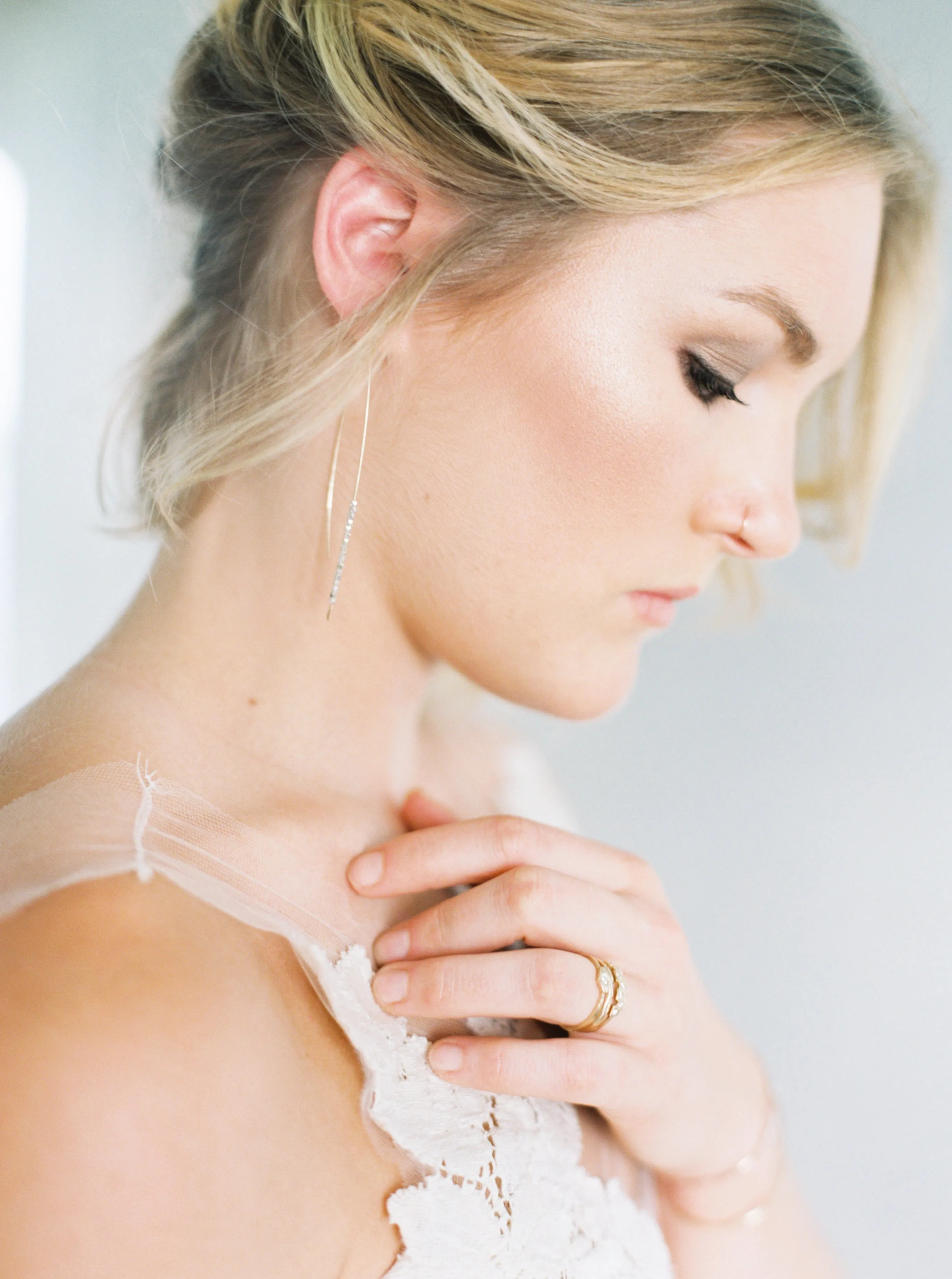 Bead Crescent Earrings