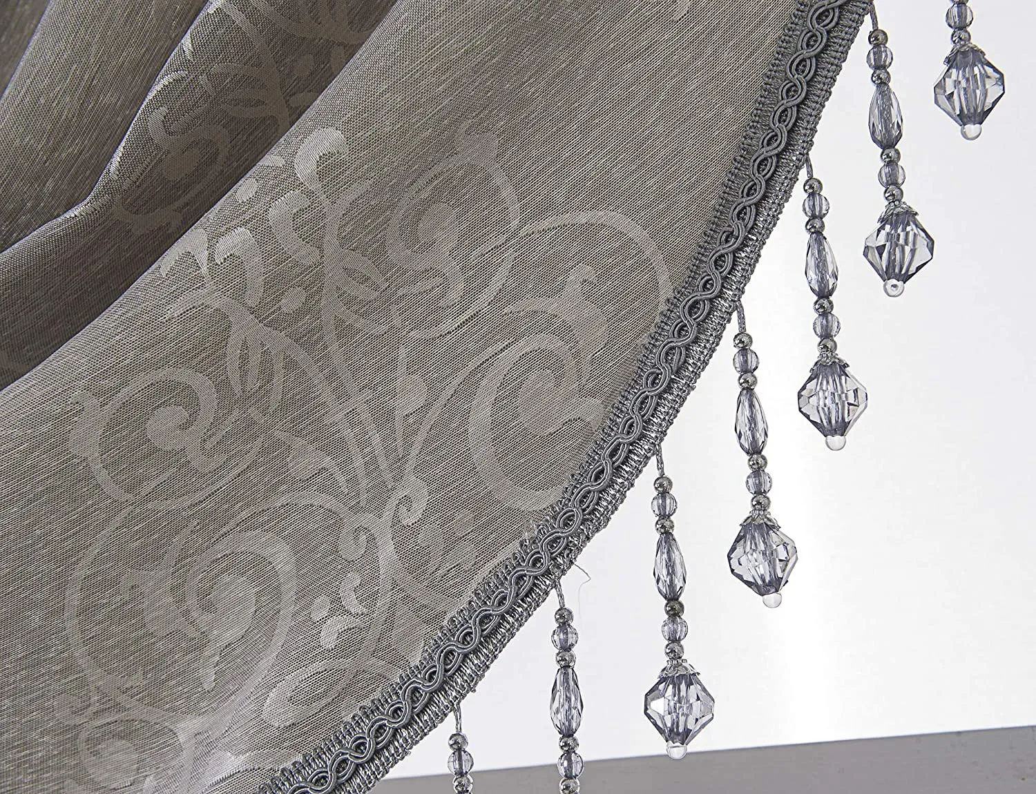 Belgium Shiny Jacquard 47 x 37 in. Swag Window Valance