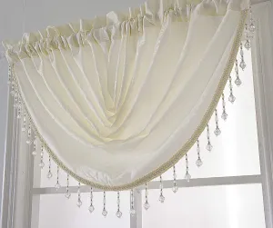 Belgium Shiny Jacquard 47 x 37 in. Swag Window Valance