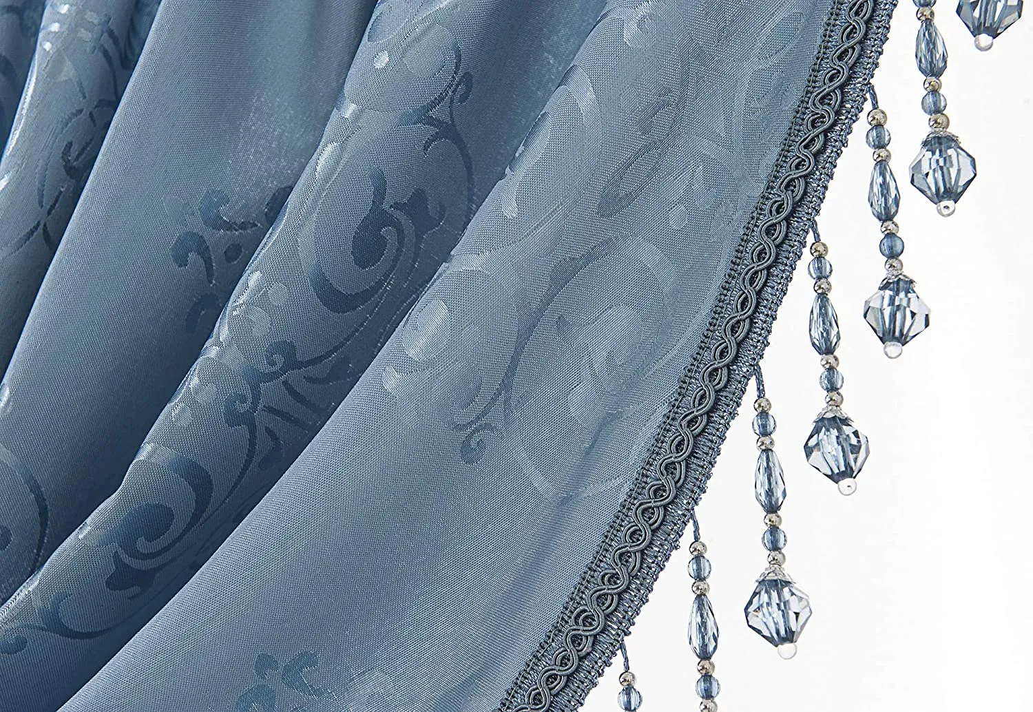 Belgium Shiny Jacquard 47 x 37 in. Swag Window Valance
