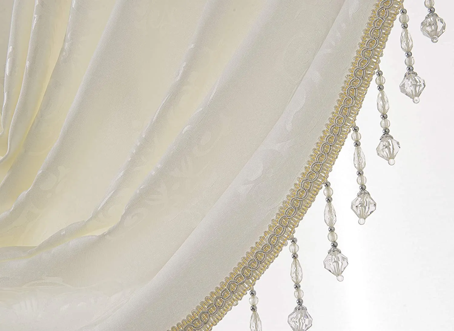 Belgium Shiny Jacquard 47 x 37 in. Swag Window Valance